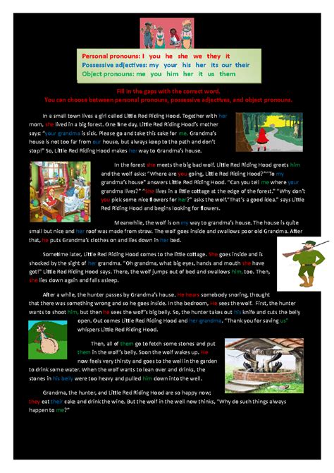 Object pronoun reading - Little red riding hood-Jennifer Herrera - Fill ...