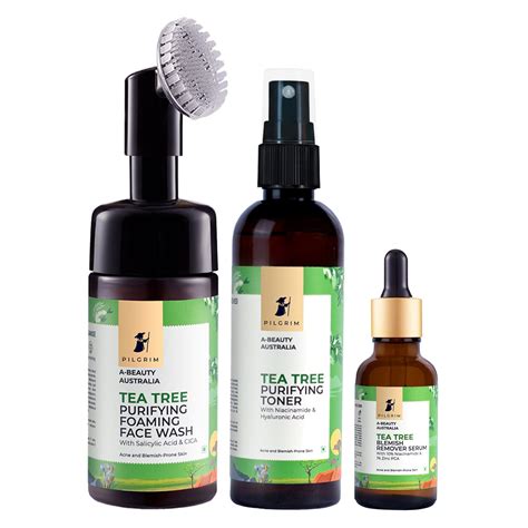 Pilgrim Tea Tree Acne Clarifying Kit | Tea Tree Gel face wash with 1% ...