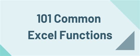 Common Excel Functions 的图像结果