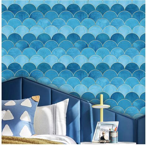 Buy Floralplus Peel and Stick on Wallpaper Rainbow Scales Modern ...