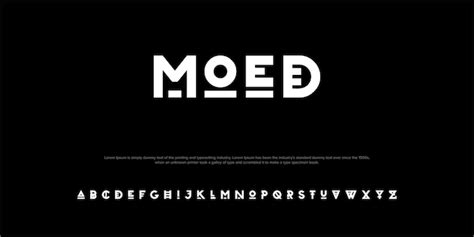 MOED Retro einfache Schriftart Alphabetisches Design-Schriftart ...