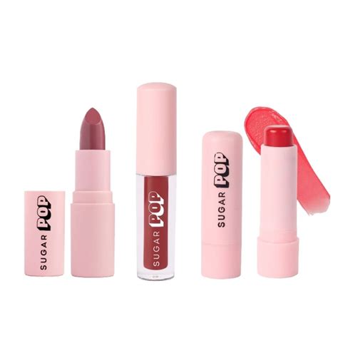 Buy SUGAR POP 3 in 1 Lip Kit Combo, Richly pigmented, Long-lasting ...