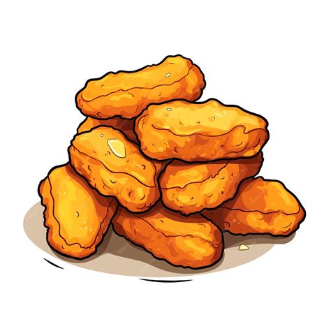 Premium Vector | Chicken Nuggets vector clipart white background
