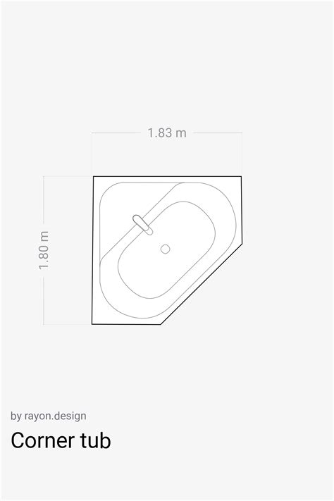 Corner tub | Public restroom, Corner tub, Bathroom floor plans