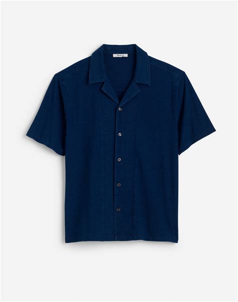 Indigo-Dyed Camp Collar Shirt | Madewell