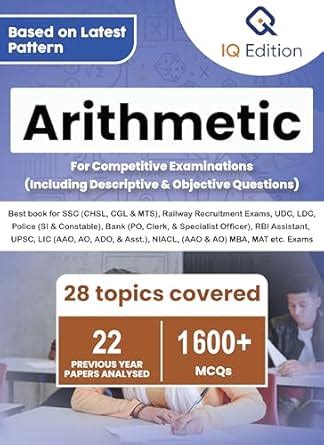 Buy Arithmetic Preparation Book for Competitive Exams , 28 Topics, 1600 ...