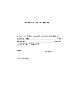 Fillable Online WC 105 Venue Authorization Form.pdf - getMedLegal.com ...