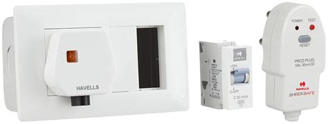 Havells Plastic 16A 30mA PRCD Plug Top (White) : Amazon.in: Home ...