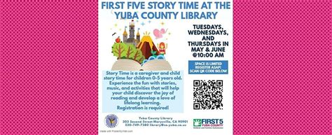 May & June First Five Story Time (Ages 0-5), Yuba County Library ...