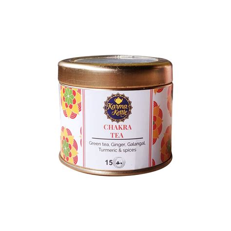 Karma Kettle Chakra Green Tea with Ginger Flakes, Cinnamon, Tulsi ...
