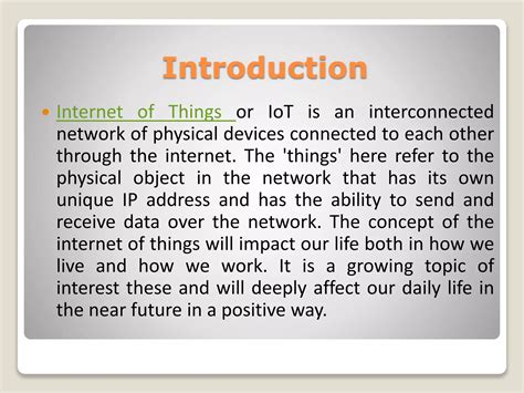 Internet of Things(IoT) - Introduction and Research Areas for Thesis | PPTX