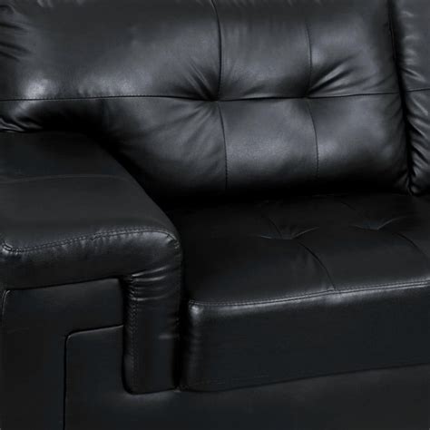 Buy Akron Faux Leather 3-Seater Sofa - Black from Home Centre at just ...