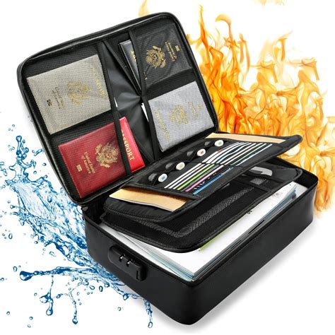 Amazon.com: TMEOIIPY Fireproof Document Bag with Lock, Waterproof Document Box, 5200℉ Fireproof ...