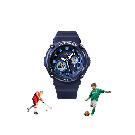 Spiky Round Multifunctional Digital Sports Watch - Blue – Krazy Caterpillar
