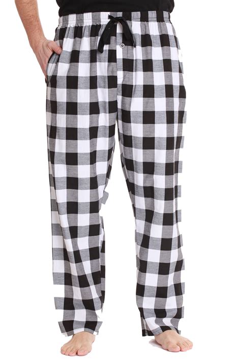 #followme Mens Pajama Pants Pajamas for Men (Black White Buffalo Plaid ...