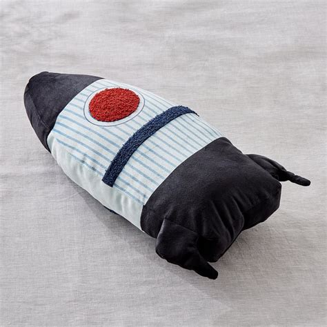 Buy Slate Kids Velvet Rocket Filled Cushion - 24x49cm from Home Centre ...
