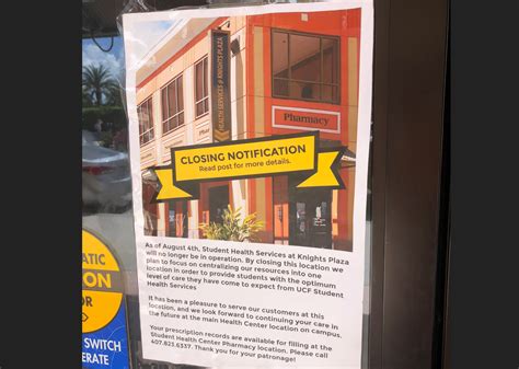 UCF Knights Plaza Pharmacy closes indefinitely — KnightNews.com