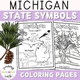 Michigan State Symbols Map and Flag Coloring Pages by Learning With ...