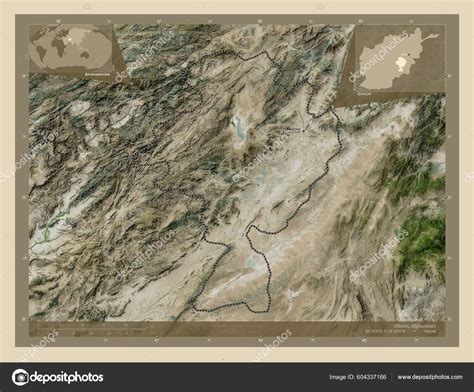 Ghazni Province Afghanistan High Resolution Satellite Map Locations Names Major Stock Photo by ...