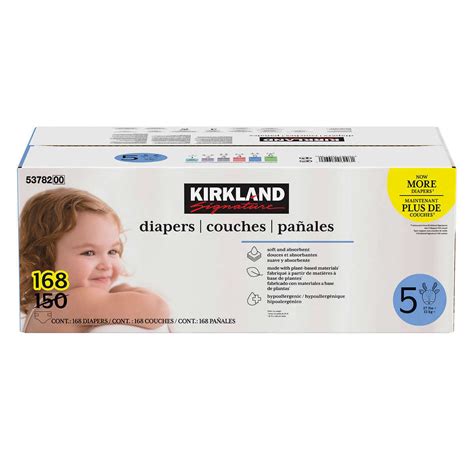 Buy Kirkland Signature Diapers Sizes 1-6, SOFT, ABSORBENT, PLANT BASED ...