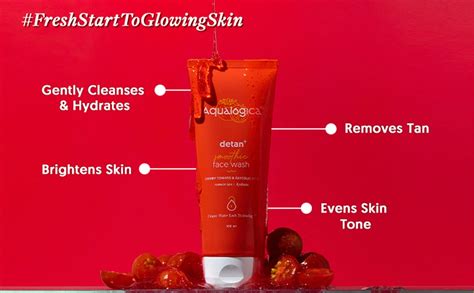 Aqualogica Detan+ Smoothie Face Wash 100 ml | Cherry Tomato & Glycolic ...