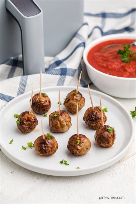 Easy Frozen Meatballs in Air Fryer - PinkWhen
