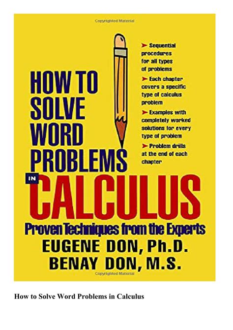 Image result for Calculus Word Problems