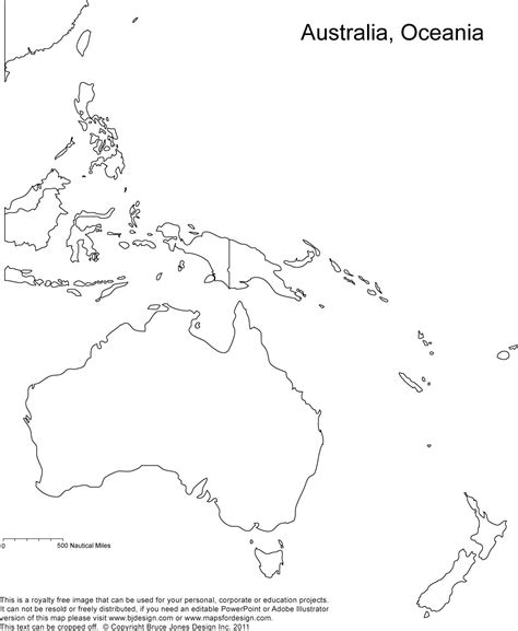 Printable Oceania Map
