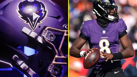 Why are the Baltimore Ravens wearing different purple helmets? Lamar ...