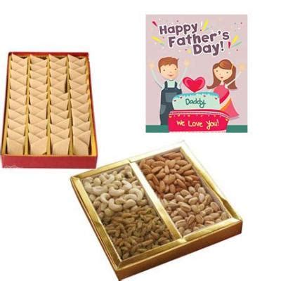Send Dry Fruits and Kaju Burfi With Fathers Day Greeting Online in ...