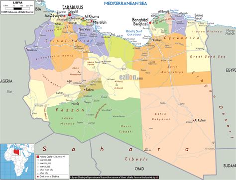 Political Map of Libya - Ezilon Maps
