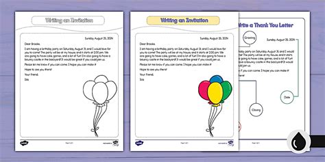 Writing an Invitation Mentor Text and Activity