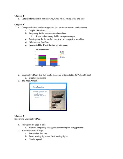 AP Stats Study Guide - Chapter 2 1. Data is information in context: who ...