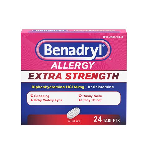 Benadryl Extra Strength Antihistamine Allergy Tablets - Shop Sinus ...