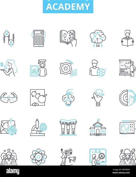 Academy vector line icons set. Academy, Education, Learning, School ...