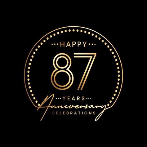 Logotipo do 87º aniversário com um estilo simples e luxuoso e um ...