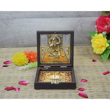 GoldGiftIdeas 24K Gold Plated Swaminarayan Photo Frame with Charan ...
