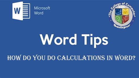 Image result for Word Calculation Tricks