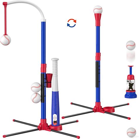 Amazon.com: HYES 3-in-1 Baseball Set for Kids 3-5 - Tee Ball Stand ...