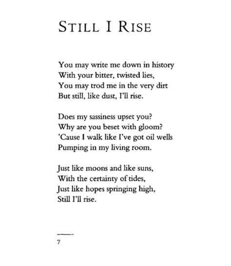 Maya Angelou Still I Rise