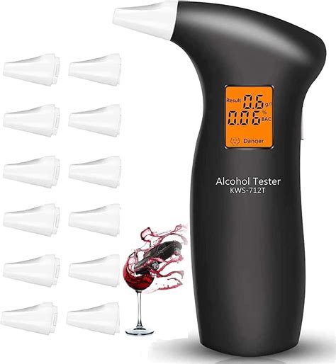 RUTIDA Breathalyzer & Alcohol Tester with 12 Mouthpieces, Professional ...