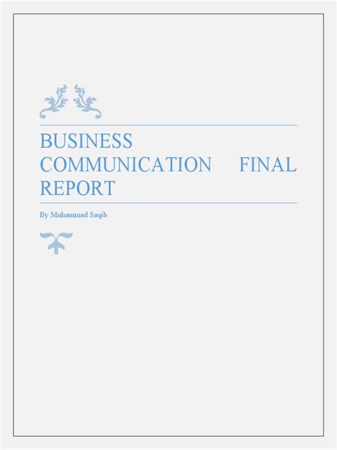 Business Communication Report | PDF | Memorandum | Communication