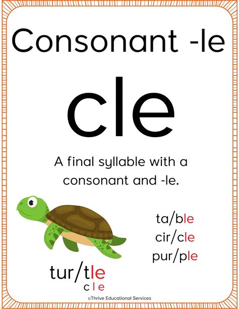 How To Teach The Consonant -le Syllable - Thrive Literacy Corner
