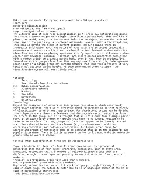 Image result for Meteorite Classification