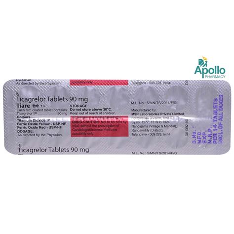 Tiare 90 mg Tablet 14's Price, Uses, Side Effects, Composition - Apollo ...