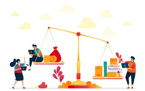 Burden of education costs which are metaphor by scales, books and coins or money. High-cost ...
