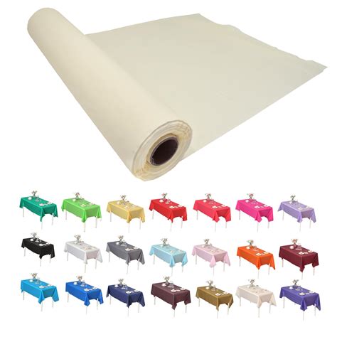 Craft And Party, Ivory Plastic Table Cover Roll - 40in X 100 feet Heavy Duty Plastic Banquet ...