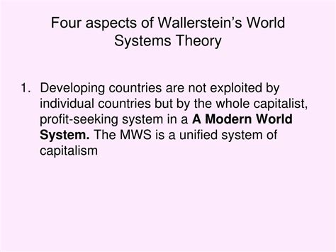 PPT - Wallerstein’s World System Theory PowerPoint Presentation, free ...