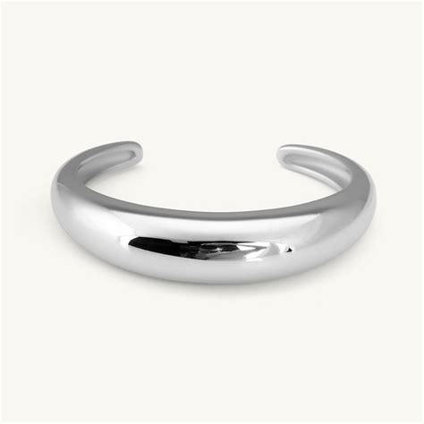 Plain Silver Stackable Cuff Bracelet – PALMONAS