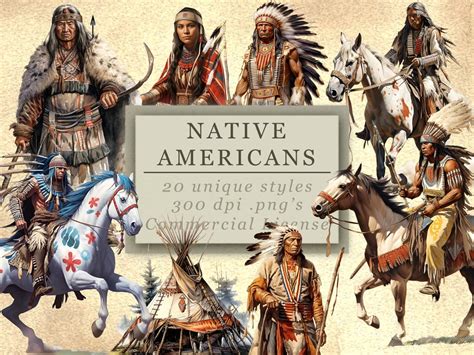 Native American Warriors Clip Art Collection for Art and Design ...
